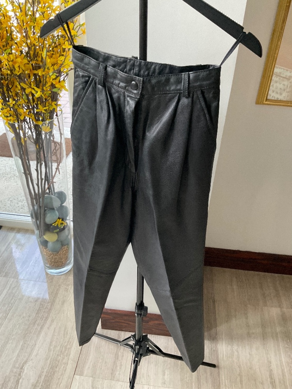 Vintage Cache Black Leather Pants Size 4